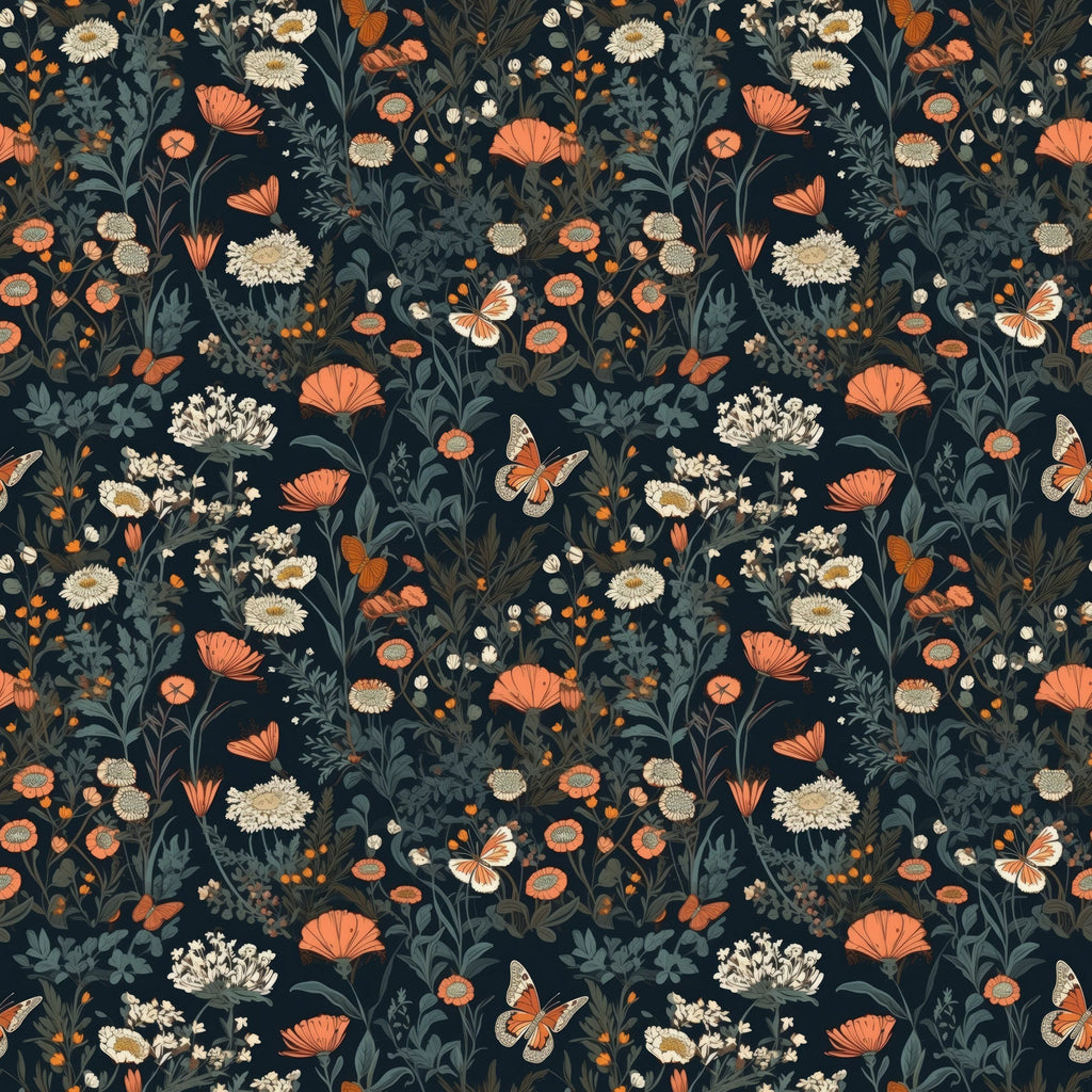 Midnight Monarchs Pattern 1 Minky Fabric