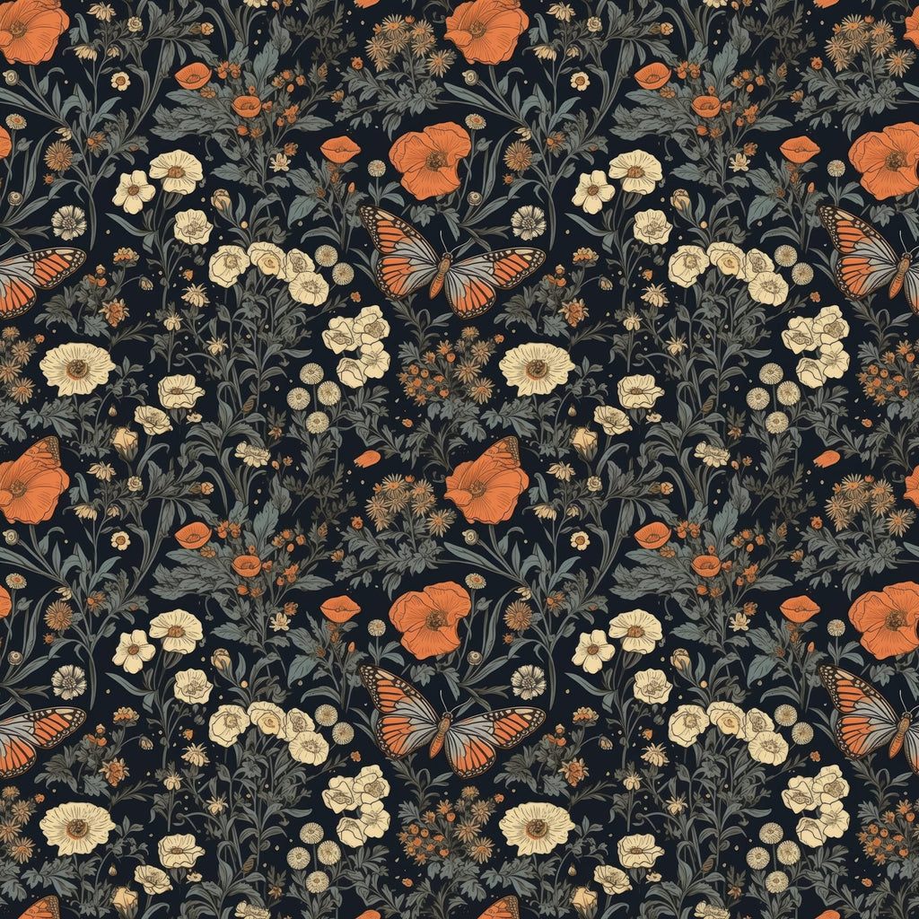 Midnight Monarchs Pattern 10 Minky Fabric