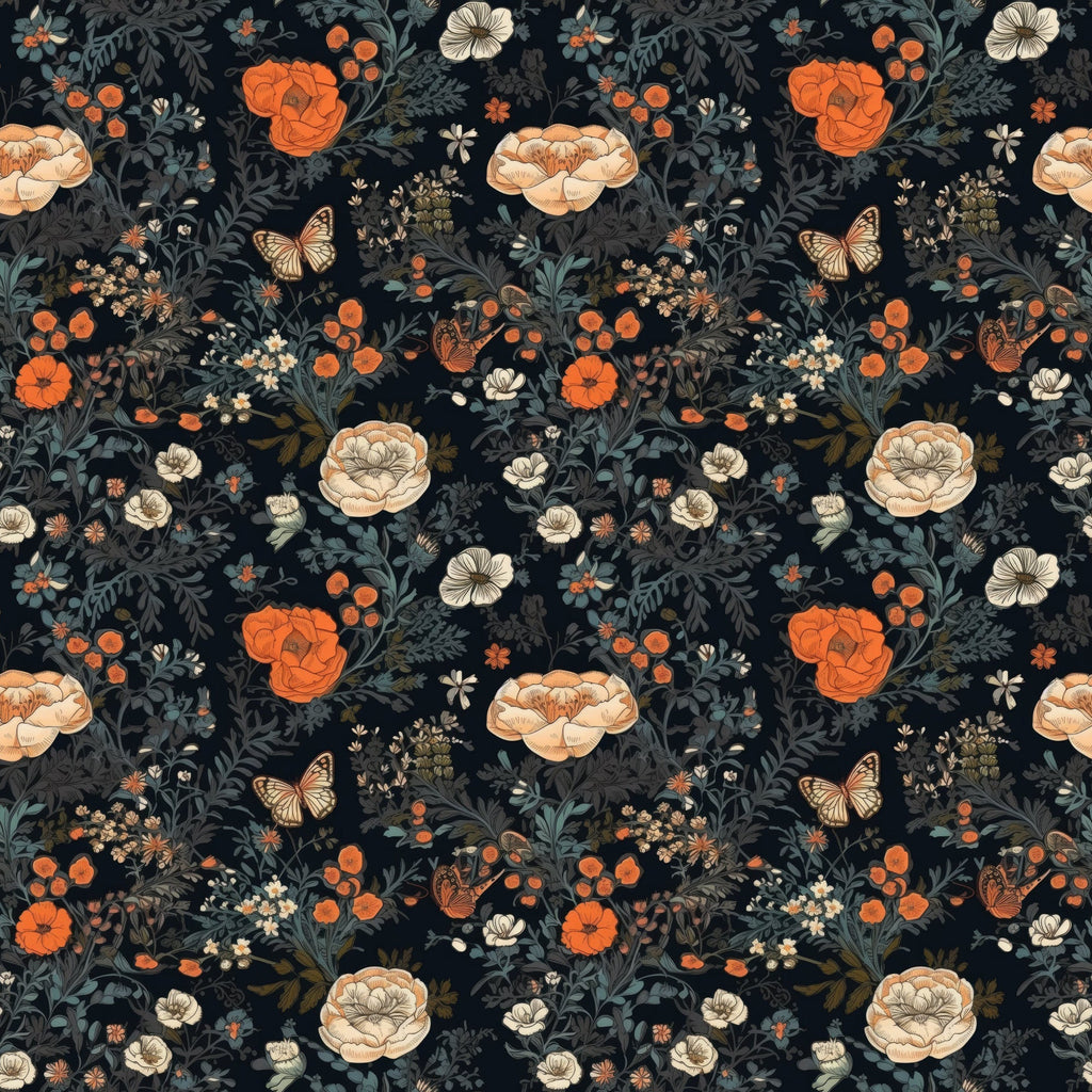 Midnight Monarchs Pattern 2 Minky Fabric