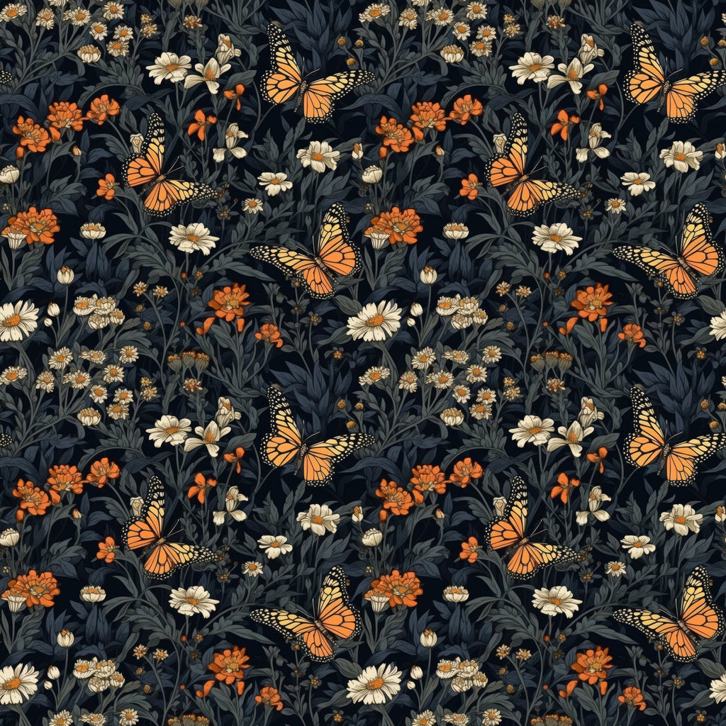 Midnight Monarchs Pattern 3 Minky Fabric