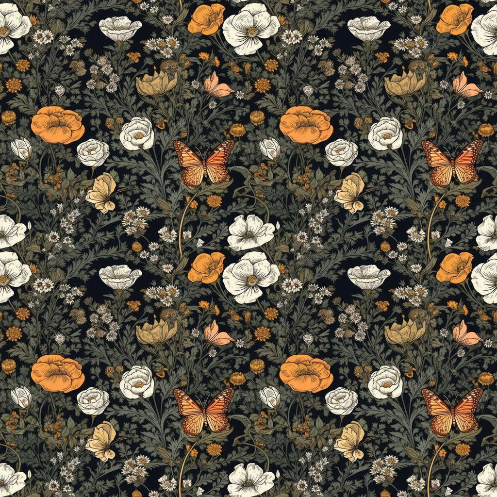 Midnight Monarchs Pattern 4 Minky Fabric