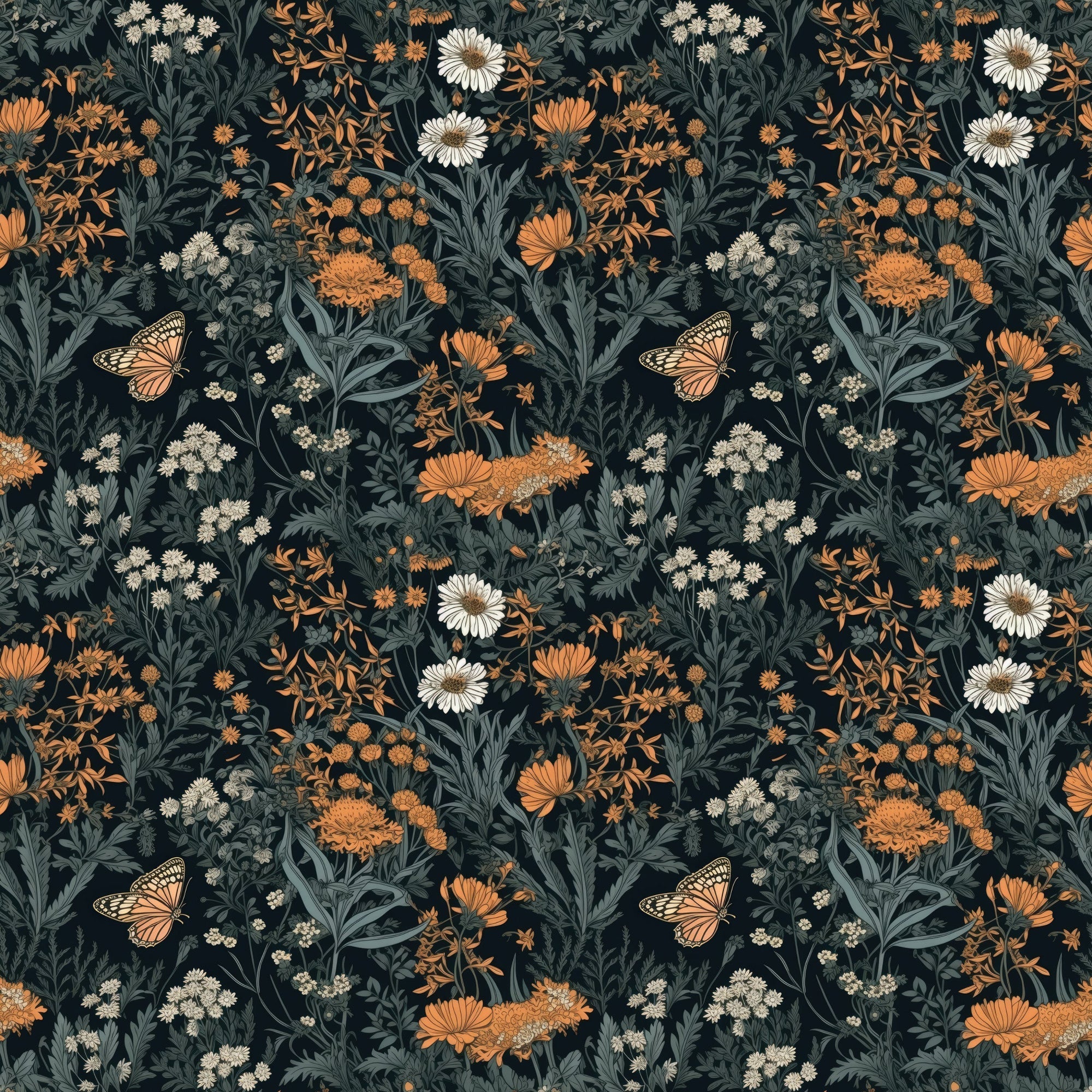 Midnight Monarchs Pattern 5 Minky Fabric