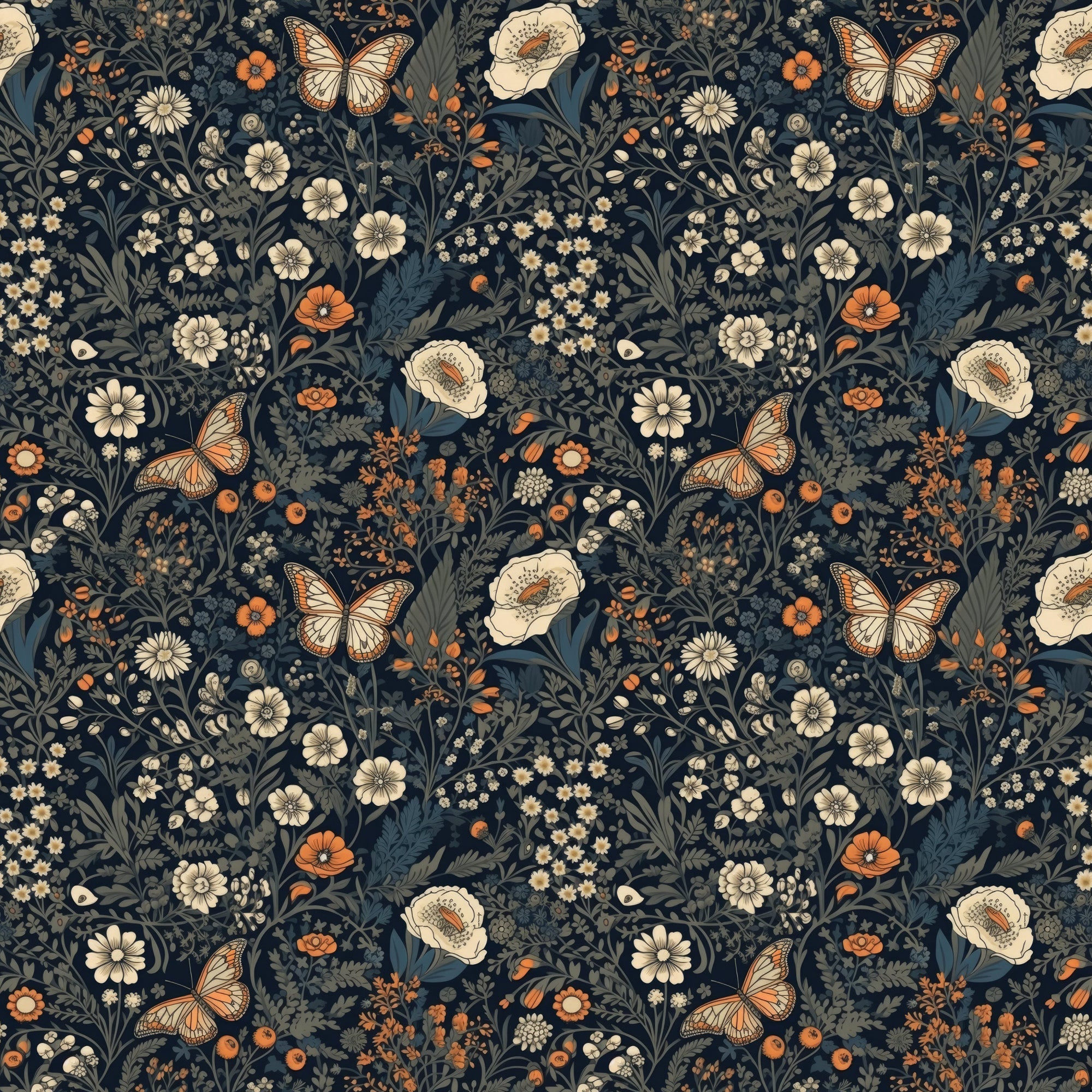 Midnight Monarchs Pattern 6 Minky Fabric