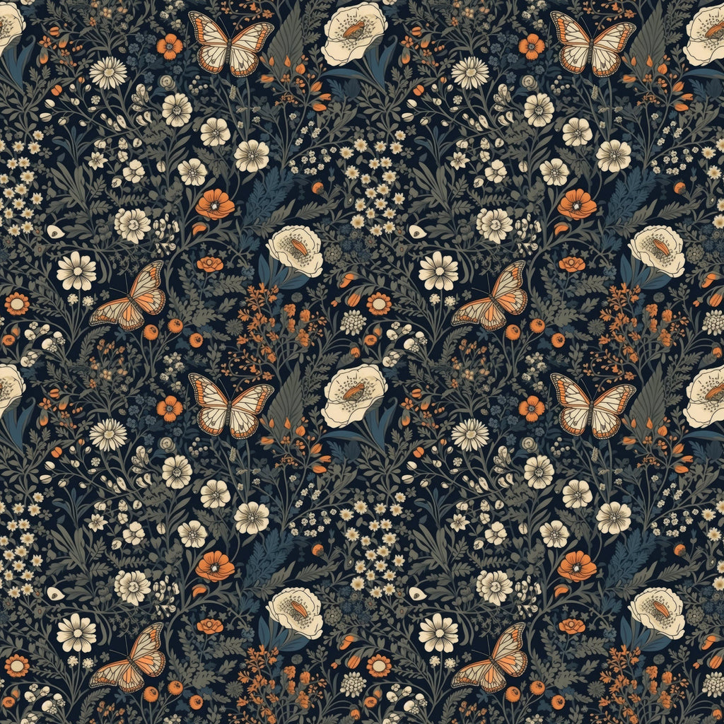 Midnight Monarchs Pattern 6 Minky Fabric