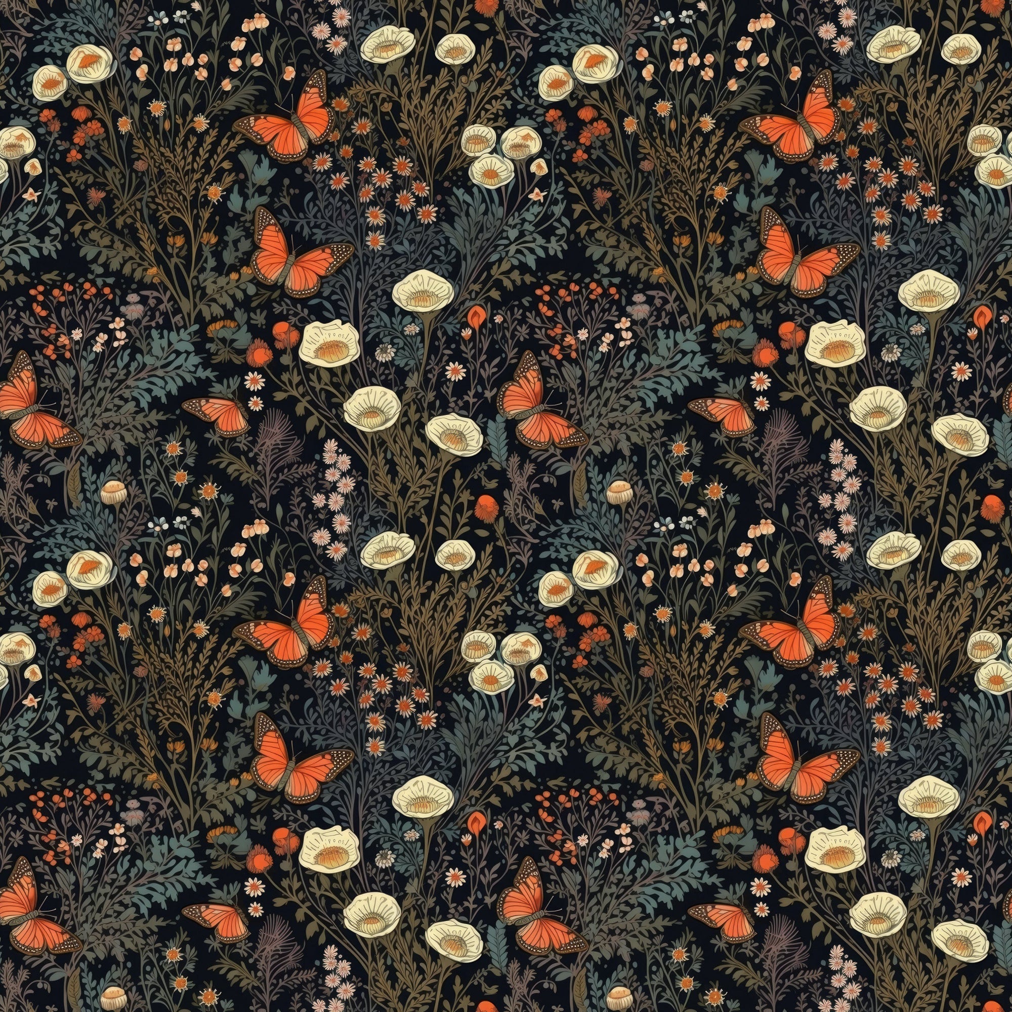 Midnight Monarchs Pattern 7 Minky Fabric