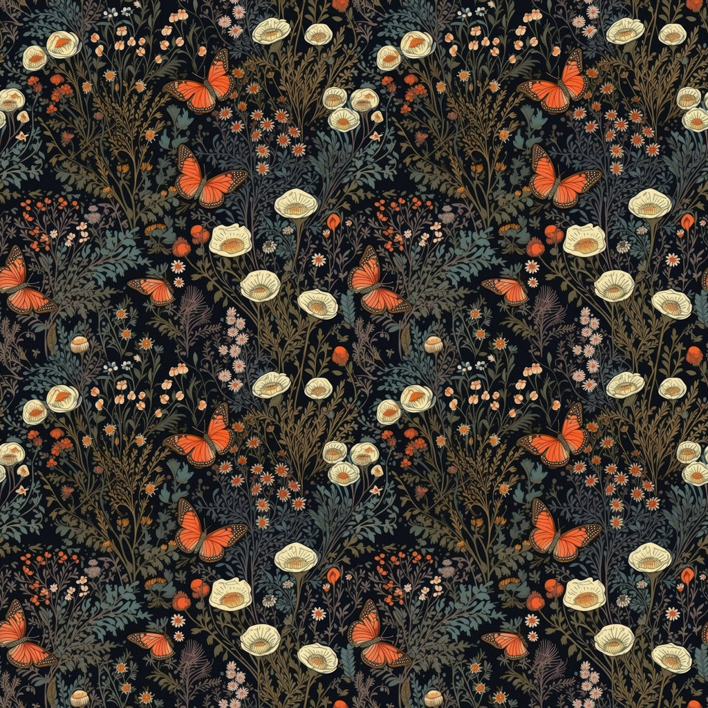 Midnight Monarchs Pattern 7 Minky Fabric