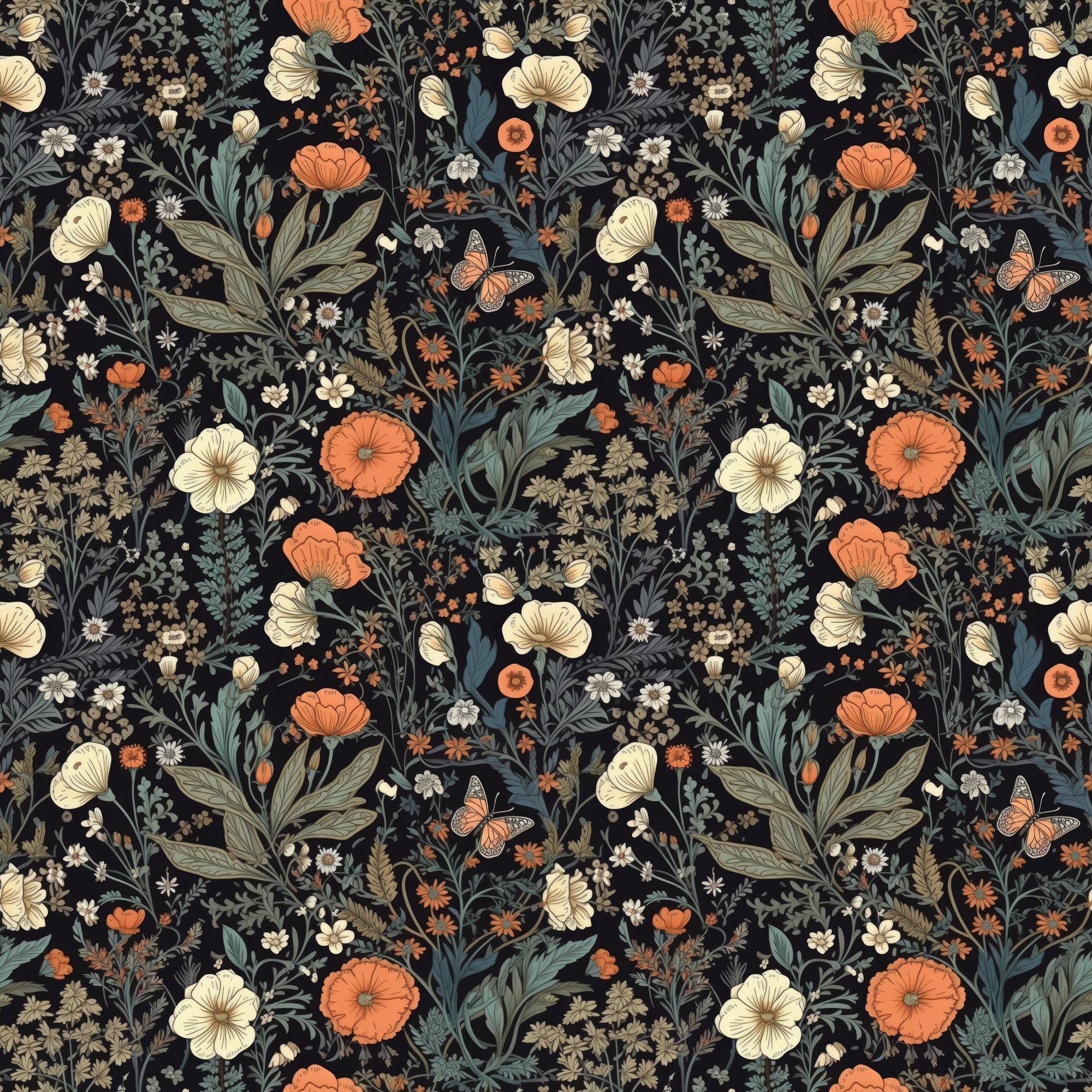 Midnight Monarchs Pattern 8 Minky Fabric