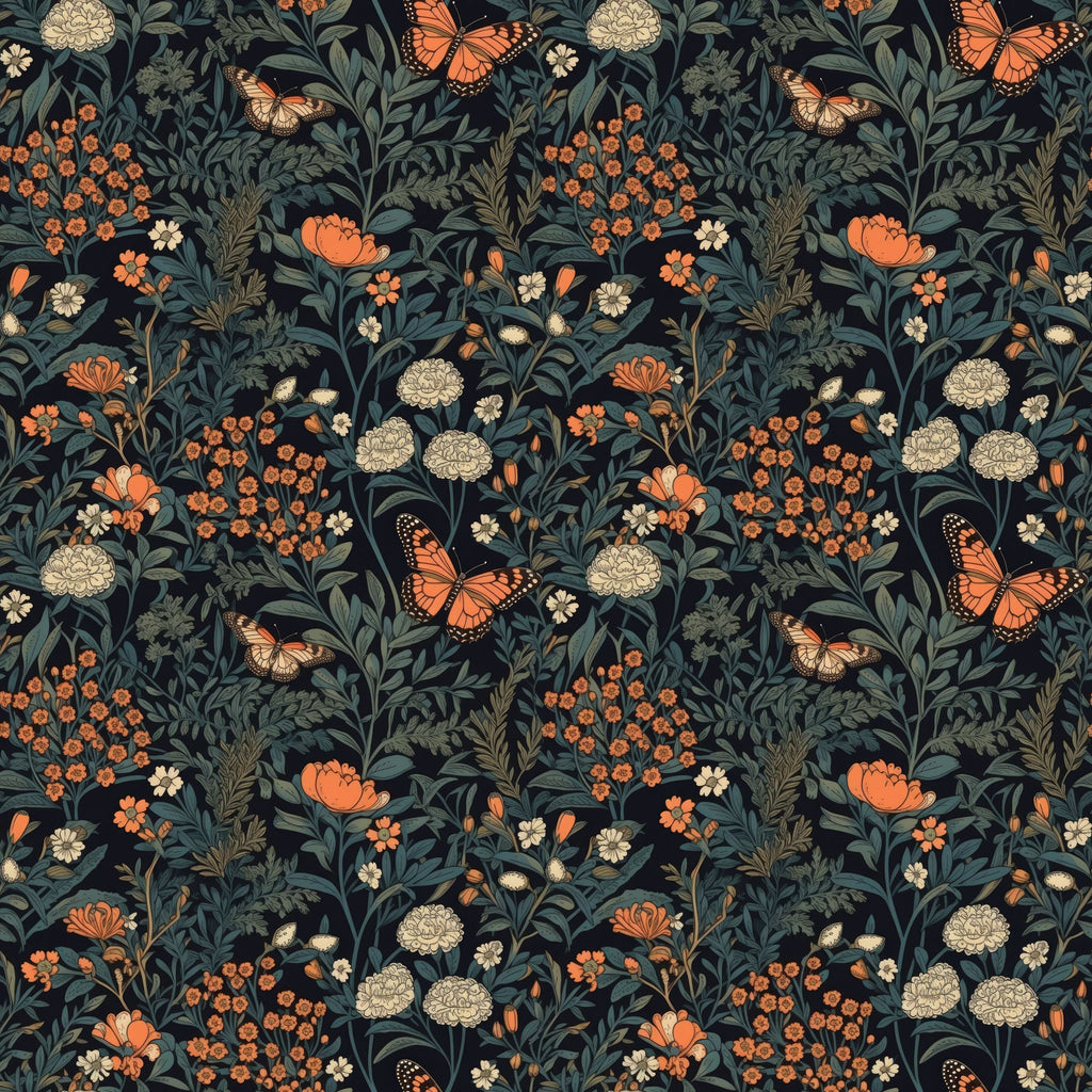 Midnight Monarchs Pattern 9 Minky Fabric