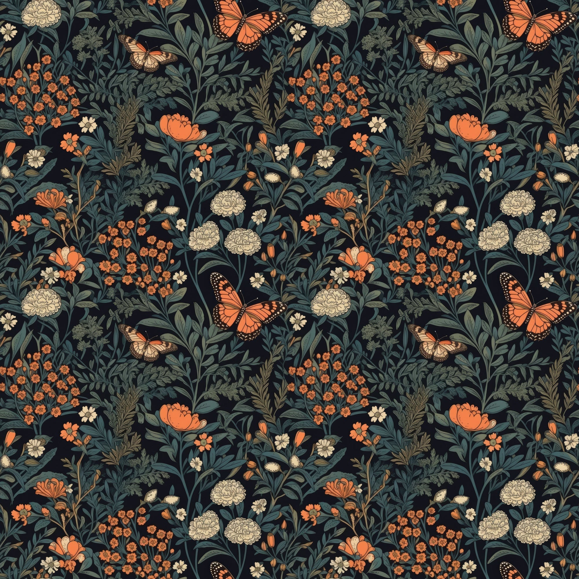 Midnight Monarchs Pattern 9 Minky Fabric
