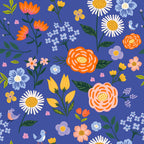 Songbird Meadow Pattern 9 Minky Fabric