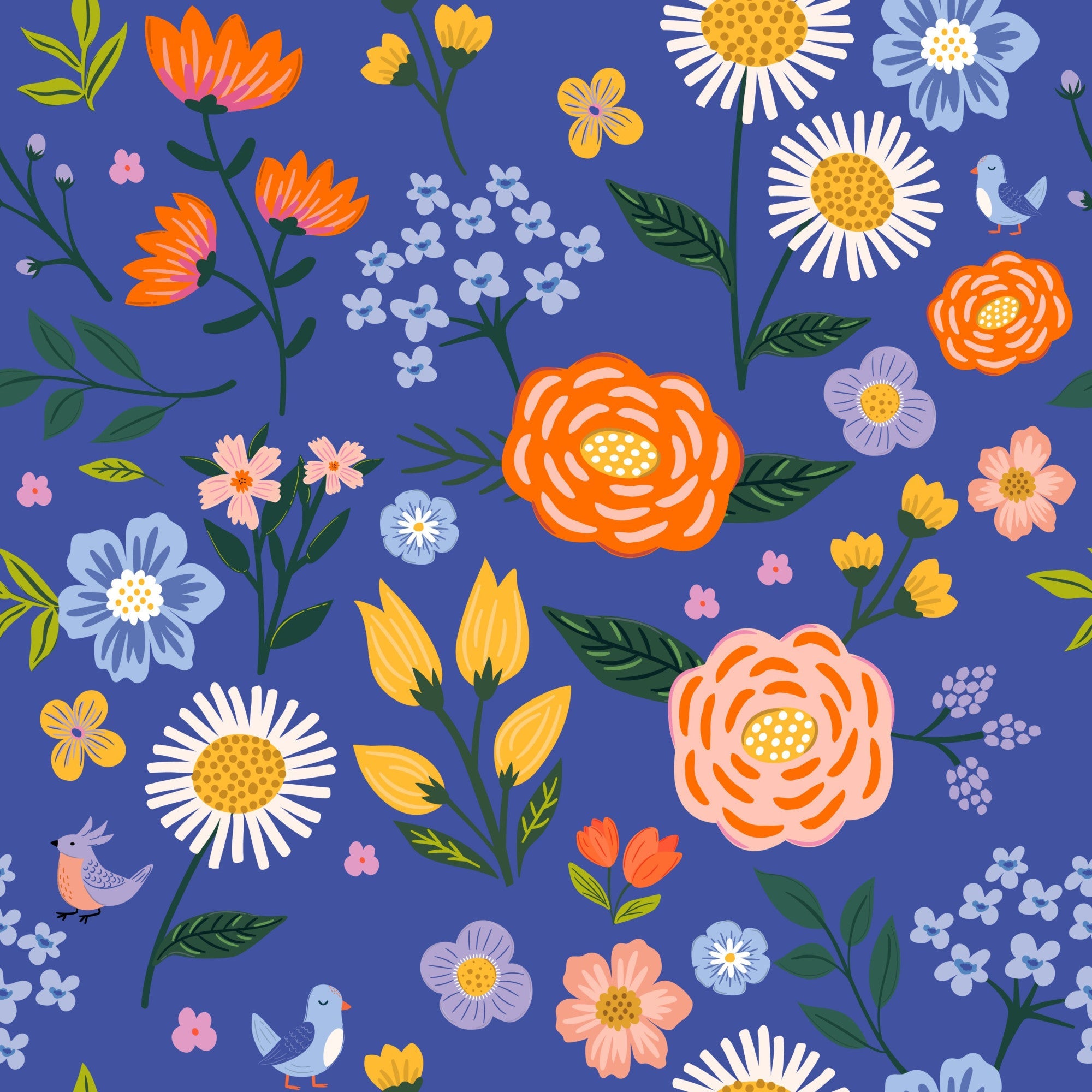 Songbird Meadow Pattern 9 Minky Fabric
