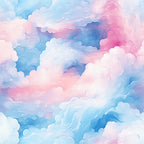 Cotton Candy Swirly Pastel Clouds Pattern 2 Minky Fabric