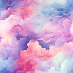 Cotton Candy Swirly Pastel Clouds Pattern 4 Minky Fabric