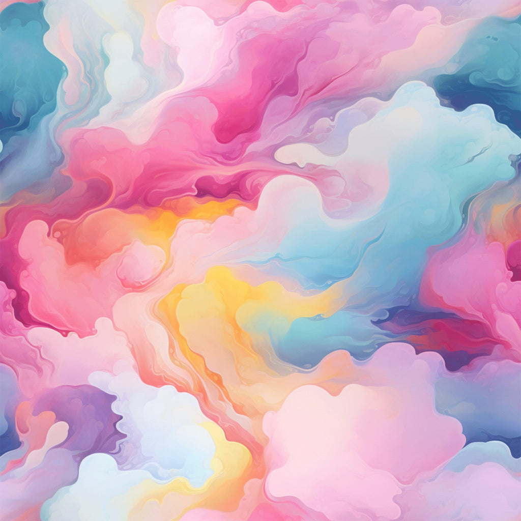 Cotton Candy Swirly Pastel Clouds Pattern 7 Minky Fabric