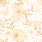 cream, beige, soft peach, floral pattern, botanical design, large flowers, leafy branches, delicate blooms, seamless repeat,, fabric panel, country style, vintage flowers, muted tones, romantic florals, garden motifs, nature inspired, soft pastels, cotton fabric, quilting material