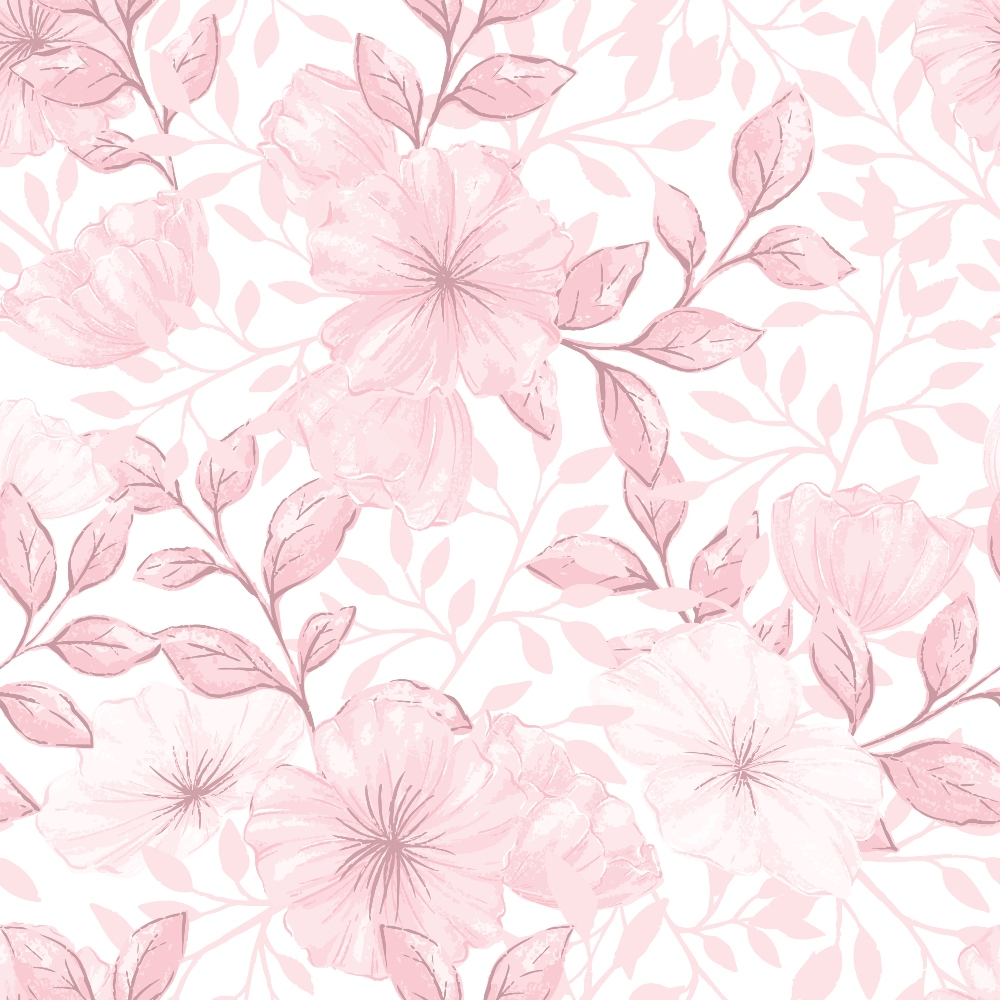 soft pink, blush pink, pale pink, floral pattern, botanical design, flowers, leaves, branches, delicate blooms, feminine style, romantic mood,, fabric panel, seamless repeat, vintage inspired, country style, garden flowers, pastel colors, crafting fabric, sewing material