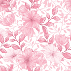 pink flowers, watercolor style, floral pattern, hibiscus blooms, tropical flowers, soft pink, blush pink, botanical design, leaves, stems, repeating pattern,, fabric panel, feminine florals, delicate blooms, spring flowers, romantic florals, pastel colors, seamless design, country flowers