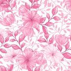 pink, rose, magenta, floral pattern, hibiscus flowers, tropical blooms, leaves, botanical design, watercolor style, seamless repeat,, fabric panel, feminine, soft tones, nature motif, garden flowers, delicate petals, flowing vines, romantic mood, spring theme