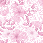 pink flowers, floral pattern, hibiscus blooms, soft pink, blush pink, watercolor style, botanical design, tropical flowers, leafy branches, delicate petals,, fabric panel, seamless repeat, feminine florals, spring flowers, pastel tones, nature motifs, garden blooms, crafting fabric
