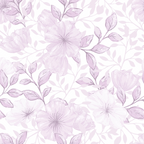 lavender, pale purple, soft pink, floral pattern, large flowers, botanical design, leaves, branches, delicate petals, pastel colors,, fabric panel, country style, romantic mood, watercolor effect, seamless repeat, feminine design, spring flowers, soft tones, vintage inspired