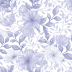 lavender, purple, lilac, periwinkle, floral pattern, hibiscus flowers, tropical blooms, leaves, branches, botanical design, watercolor style, seamless repeat,, fabric panel, soft pastels, delicate florals, country flowers, nature motif, romantic mood, feminine aesthetic