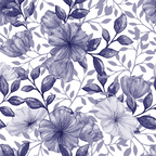 purple flowers, lavender blooms, floral pattern, botanical design, leaves and stems, watercolor style, monochromatic purple, seamless repeat,, fabric panel, delicate petals, nature motif, soft pastels, vintage florals, crafting material, sewing fabric, romantic flowers, garden blooms, textile design, lilac tones