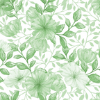 sage green, watercolor flowers, botanical pattern, floral design, leaves and stems, soft green tones, delicate petals, nature motifs, seamless repeat,, fabric panel, spring flowers, garden blooms, artistic florals, gentle watercolor, organic shapes, flowing vines, cottage style, peaceful mood, craft fabric