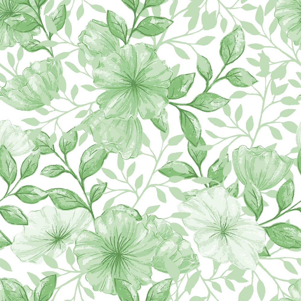 sage green, watercolor flowers, botanical pattern, floral design, leaves and stems, soft green tones, delicate petals, nature motifs, seamless repeat,, fabric panel, spring flowers, garden blooms, artistic florals, gentle watercolor, organic shapes, flowing vines, cottage style, peaceful mood, craft fabric