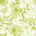 lime green, sage green, pale green, floral pattern, botanical design, large flowers, leafy vines, watercolor style, soft pastels,, fabric panel, spring theme, nature motif, delicate florals, seamless repeat, country flowers, garden blooms, organic shapes, fresh colors, cotton fabric