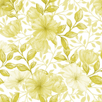 pale yellow, chartreuse, cream, floral pattern, botanical design, large flowers, leafy vines, watercolor style, delicate blooms, nature motif,, fabric panel, soft tones, vintage florals, garden flowers, flowing branches, organic shapes, monochromatic palette, feminine design, spring pattern