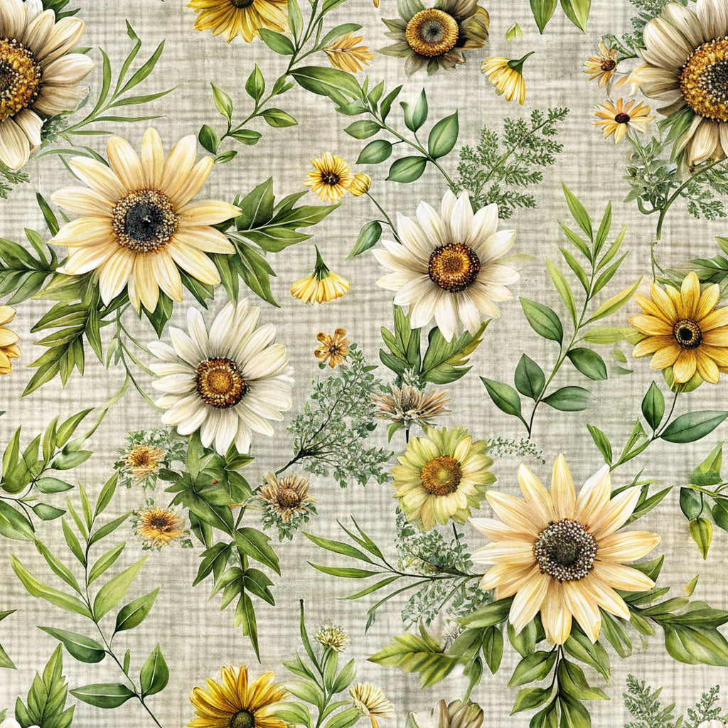 Sunflower Linen Pattern 3 Minky Fabric