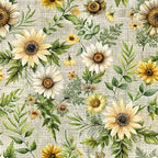 Sunflower Linen Pattern 3 Minky Fabric