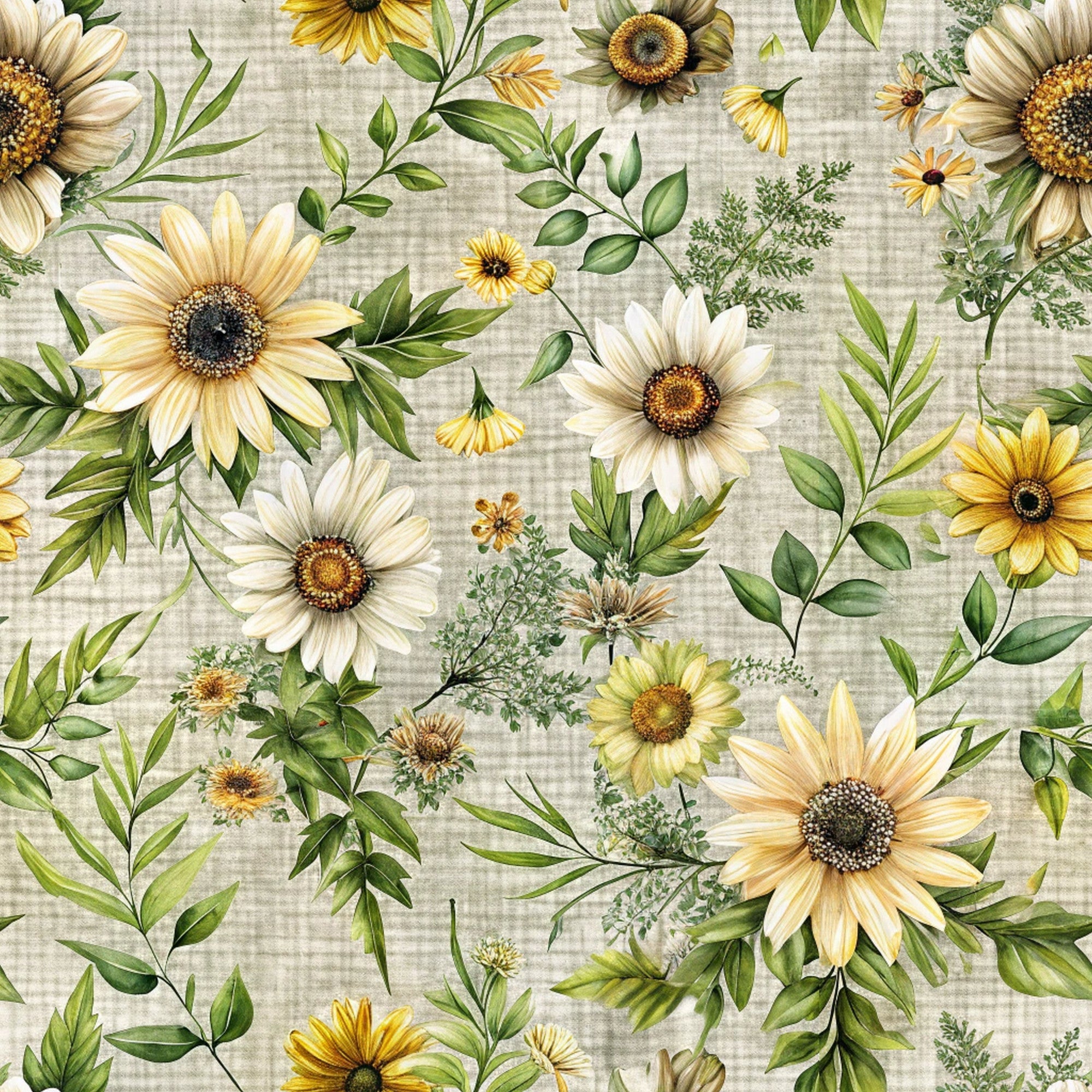 Sunflower Linen Pattern 3 Minky Fabric