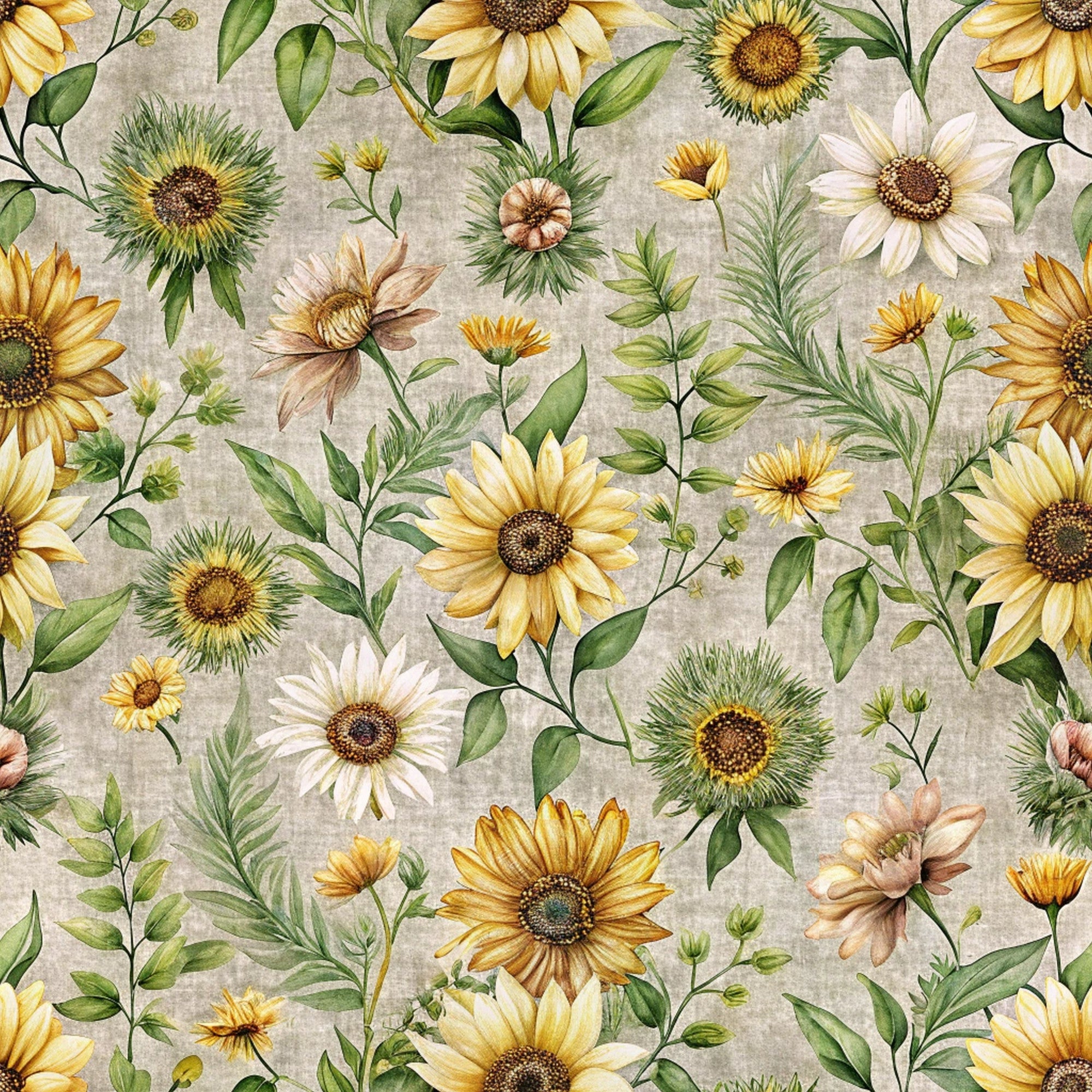 Sunflower Linen Pattern 5 Minky Fabric