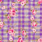 Faded Gingham Blooms Pattern 10 Minky Fabric