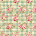 Faded Gingham Blooms Pattern 11 Minky Fabric