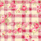 Faded Gingham Blooms Pattern 13 Minky Fabric