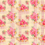 Faded Gingham Blooms Pattern 16 Minky Fabric