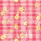 Faded Gingham Blooms Pattern 19 Minky Fabric