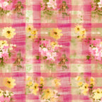 Faded Gingham Blooms Pattern 7 Minky Fabric