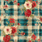 Country Grunge Plaid Florals Pattern 10 Minky Fabric