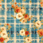Country Grunge Plaid Florals Pattern 16 Minky Fabric