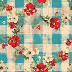 Country Grunge Plaid Florals Pattern 3 Minky Fabric