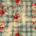 Country Grunge Plaid Florals Pattern 5 Minky Fabric