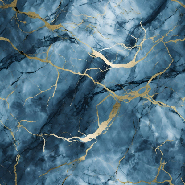 navy blue, deep blue, azure, gold veining, marble texture, cracked pattern, geological design, stone effect, metallic accents, abstract pattern,, fabric panel, luxurious appearance, natural stone, mineral veins, flowing lines, organic cracks, sophisticated design, elegant marble, decorative fabric