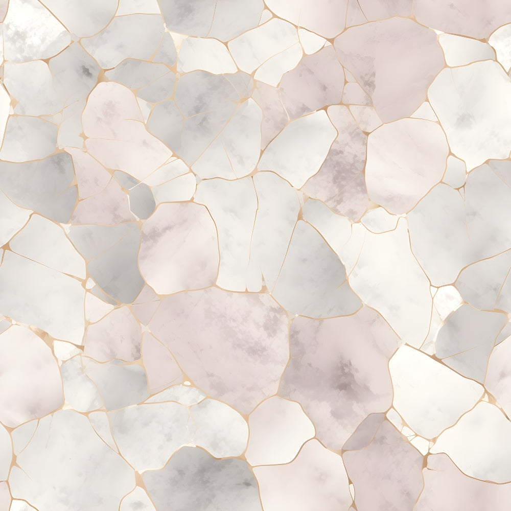 cracked marble, stone pattern, neutral tones, beige, cream, gray, white, pink blush, gold veining, abstract geometric, mosaic design, natural stone,, fabric panel, soft pastels, organic shapes, irregular fragments, luxurious texture, contemporary style, elegant pattern