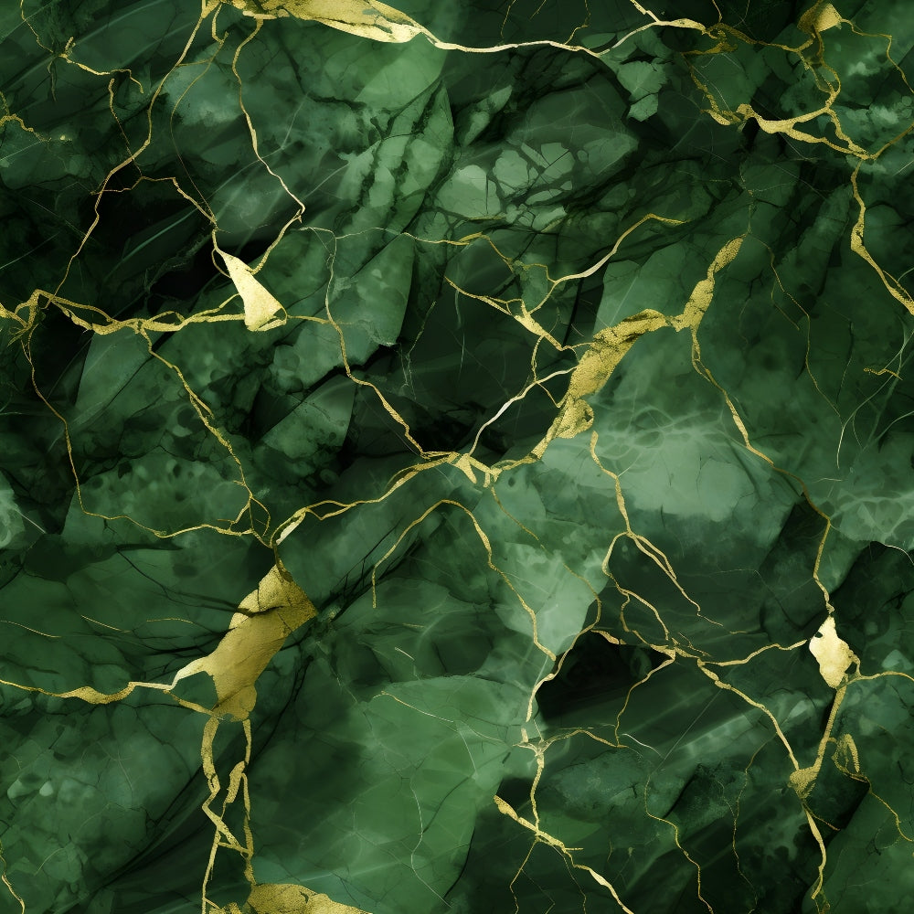 green marble, emerald green, forest green, gold veining, cracked marble, marble texture, stone pattern, natural stone, luxurious fabric,, fabric panel, geological pattern, mineral veins, abstract design, sophisticated colors, rich green tones, marbled effect, elegant pattern, cotton fabric, quilting material