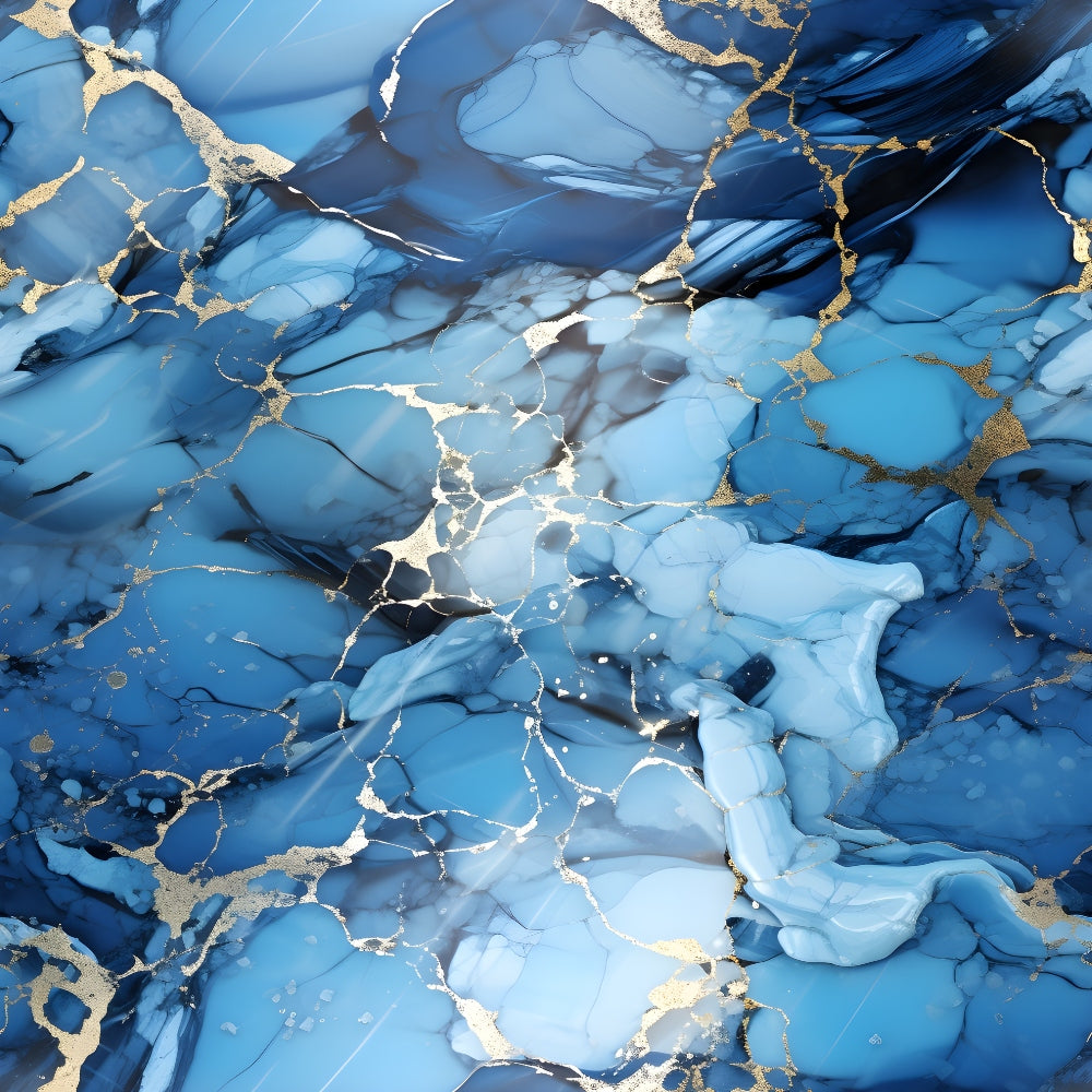 blue marble, cracked pattern, gold veining, abstract design, stone texture, mineral pattern, marbled effect,, fabric panel, oceanic blue, navy blue, light blue, geological design, natural stone, luxury marble, artistic swirls, contemporary style, decorative fabric, crafting material, modern aesthetic