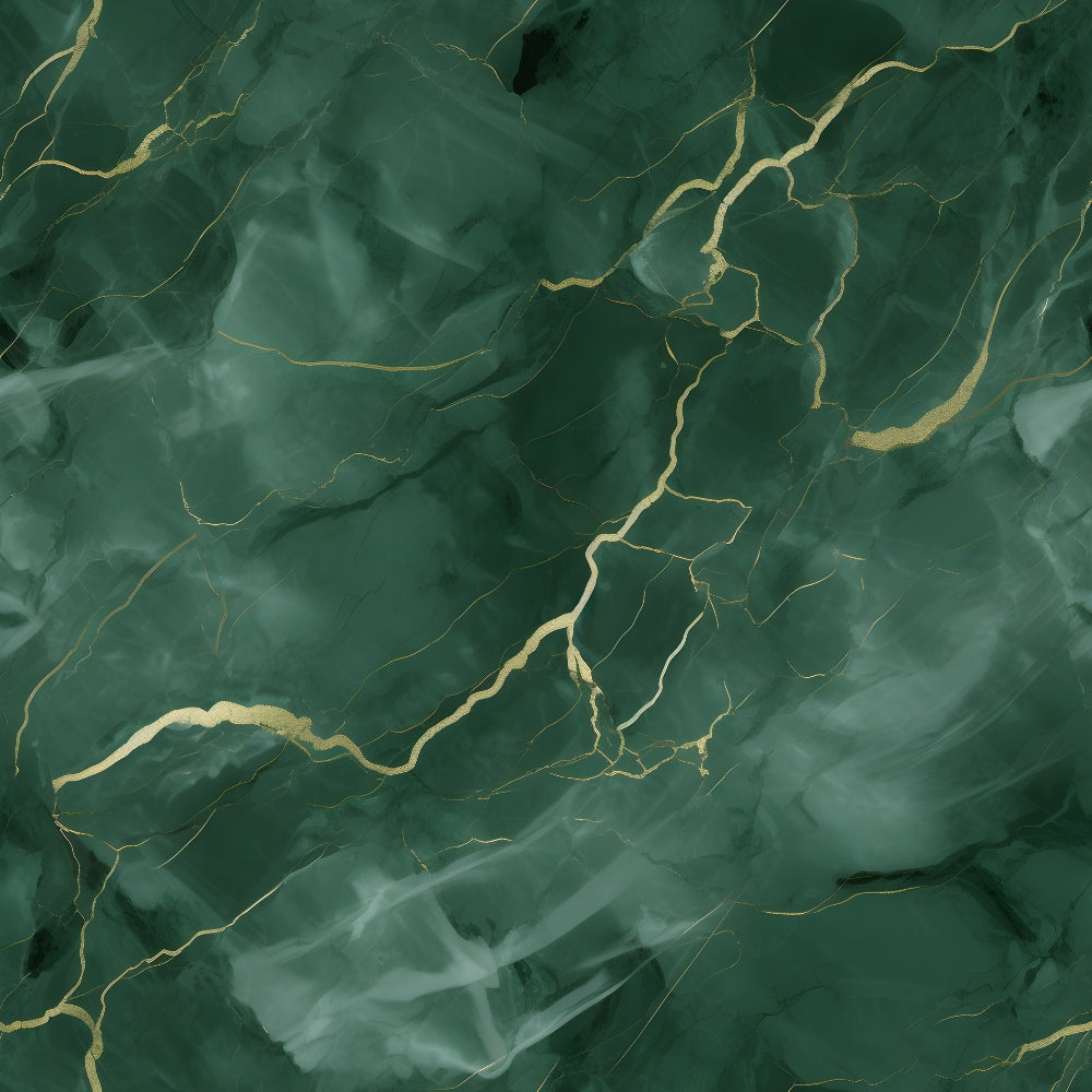 emerald green, forest green, sage green, gold veining, cracked marble, stone texture, mineral pattern, natural veining, luxurious finish, organic lines, geological design,, fabric panel, sophisticated palette, rich tones, marble effect, abstract pattern, flowing veins, elegant texture, deep green