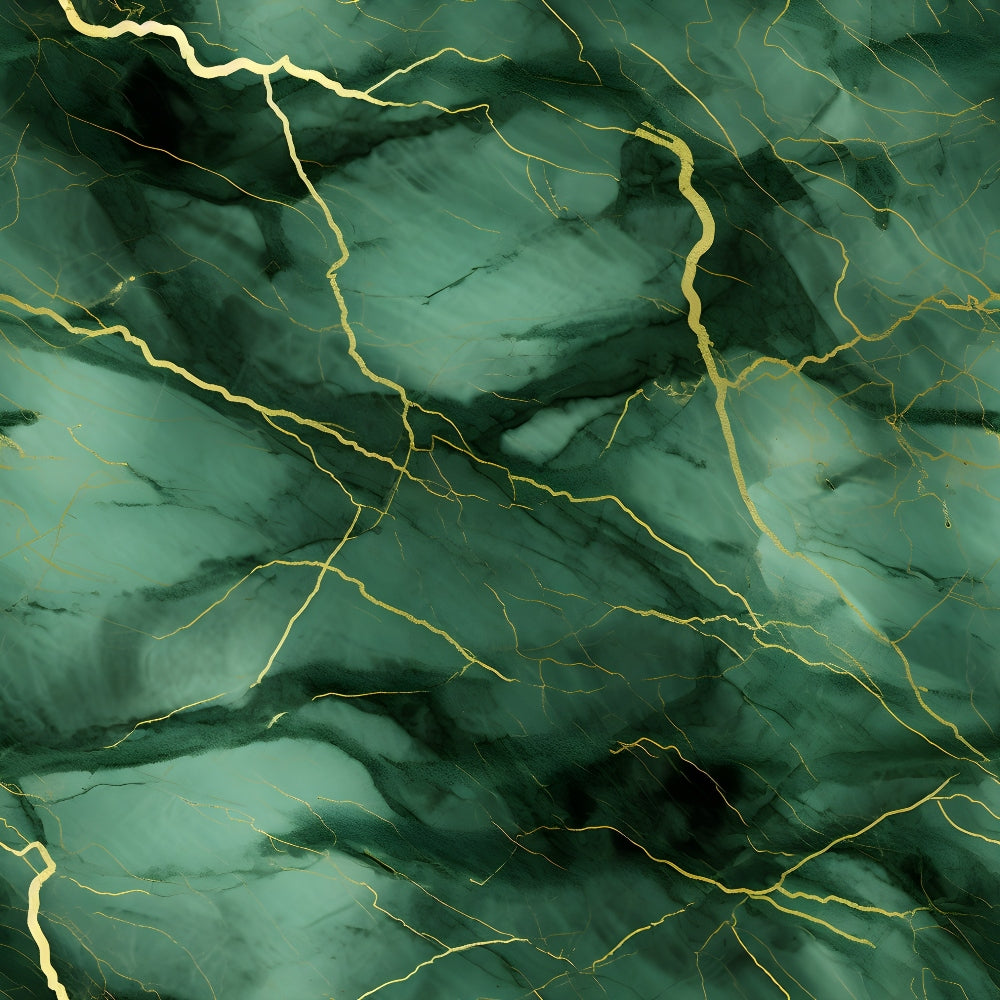 emerald green, forest green, sage green, golden veining, marble pattern, cracked texture, stone effect, luxurious design, geological pattern, mineral veins, abstract design, elegant marble,, fabric panel, sophisticated palette, natural stone, veined marble, rich green tones, decorative panel, premium fabric